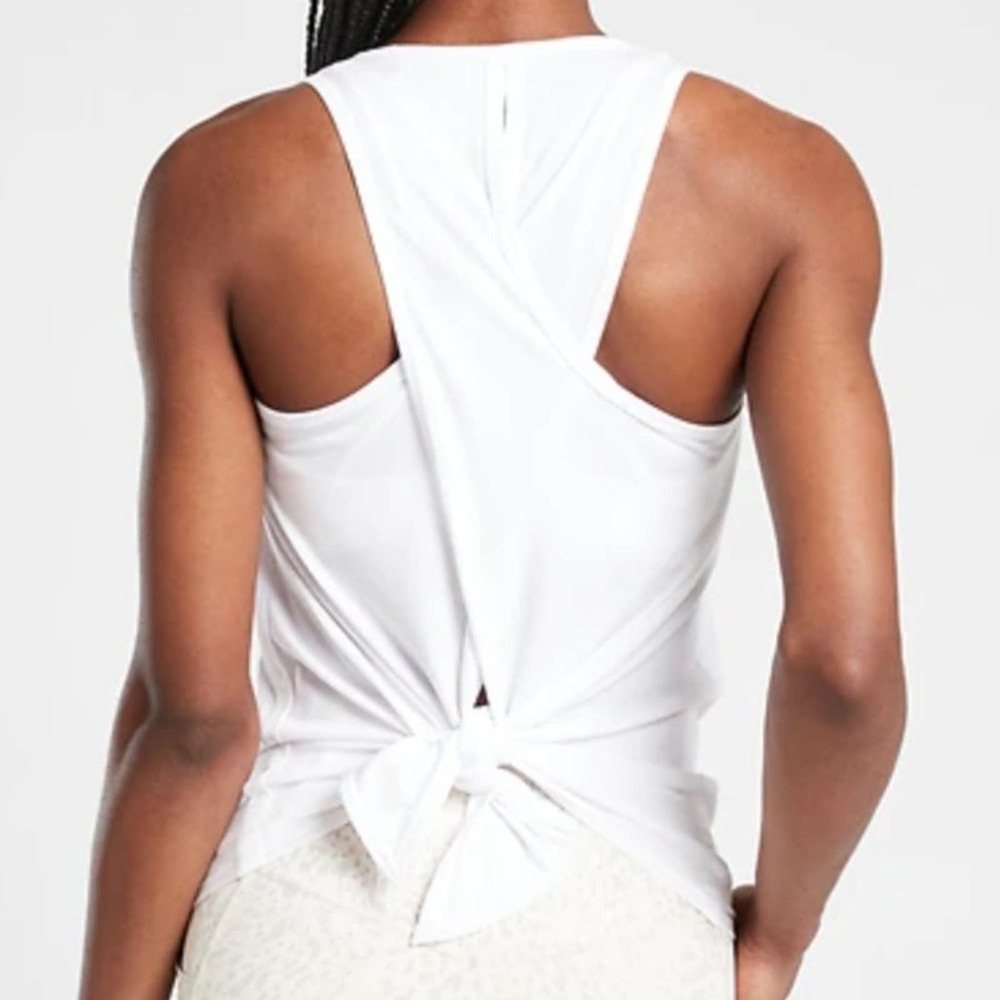 Athleta Essence Vital Tie Back Tank Top WHITE XXS - Picture 2 of 16